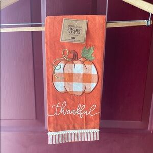 Orange Thankful Kitchen Towel